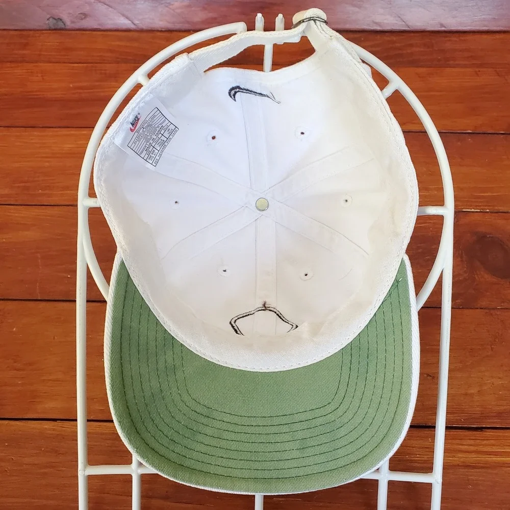 Vintage 90s Nike Tennis Hat Cap Adult Strapback White Embroidered Logo‎ Rare